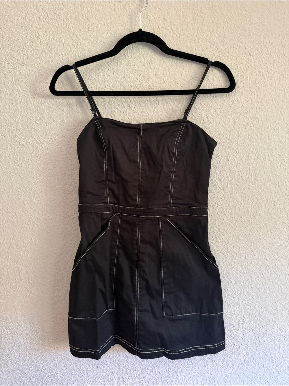 Urban Outfitters Black Mini Dress with Contrast Stitching